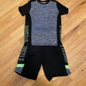 Xersion Boys Black, Gray & Lime Green Athletic Matching Set